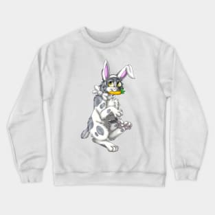 Bobtail BunnyCat: Grey Bicolor (White) Crewneck Sweatshirt